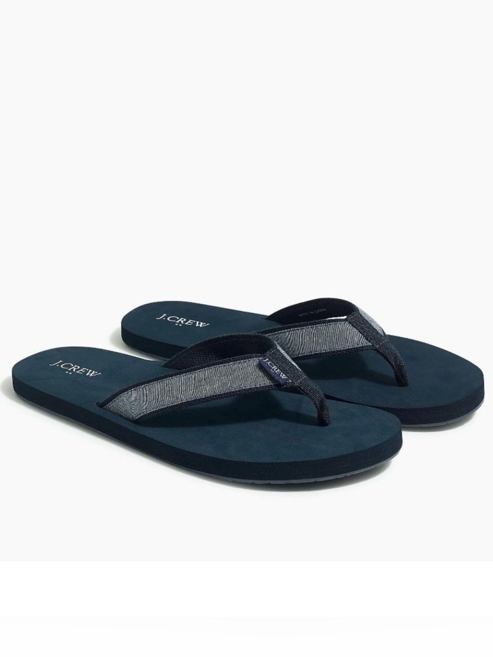 J. Crew Factory .• Chambray Sandals Flip Flops in Navy Blue Size 12